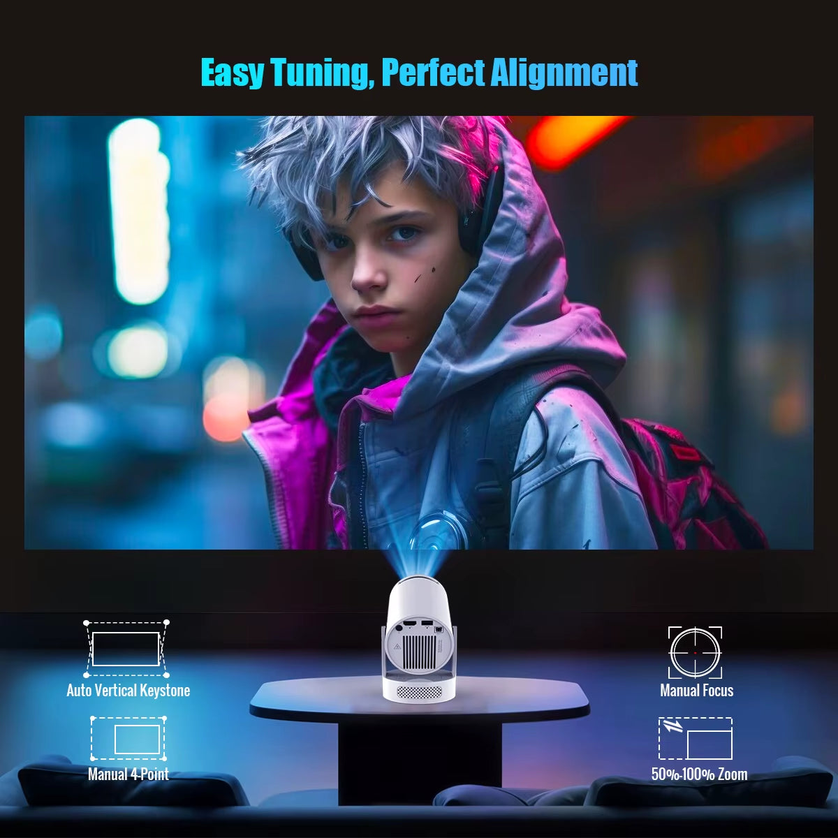 New Arrival Magcubic Hy300Pro+ Projector Android Portable Mini Cinema Flexible Outdoor 8000 Lumens 1280*720P LED LCD Projector